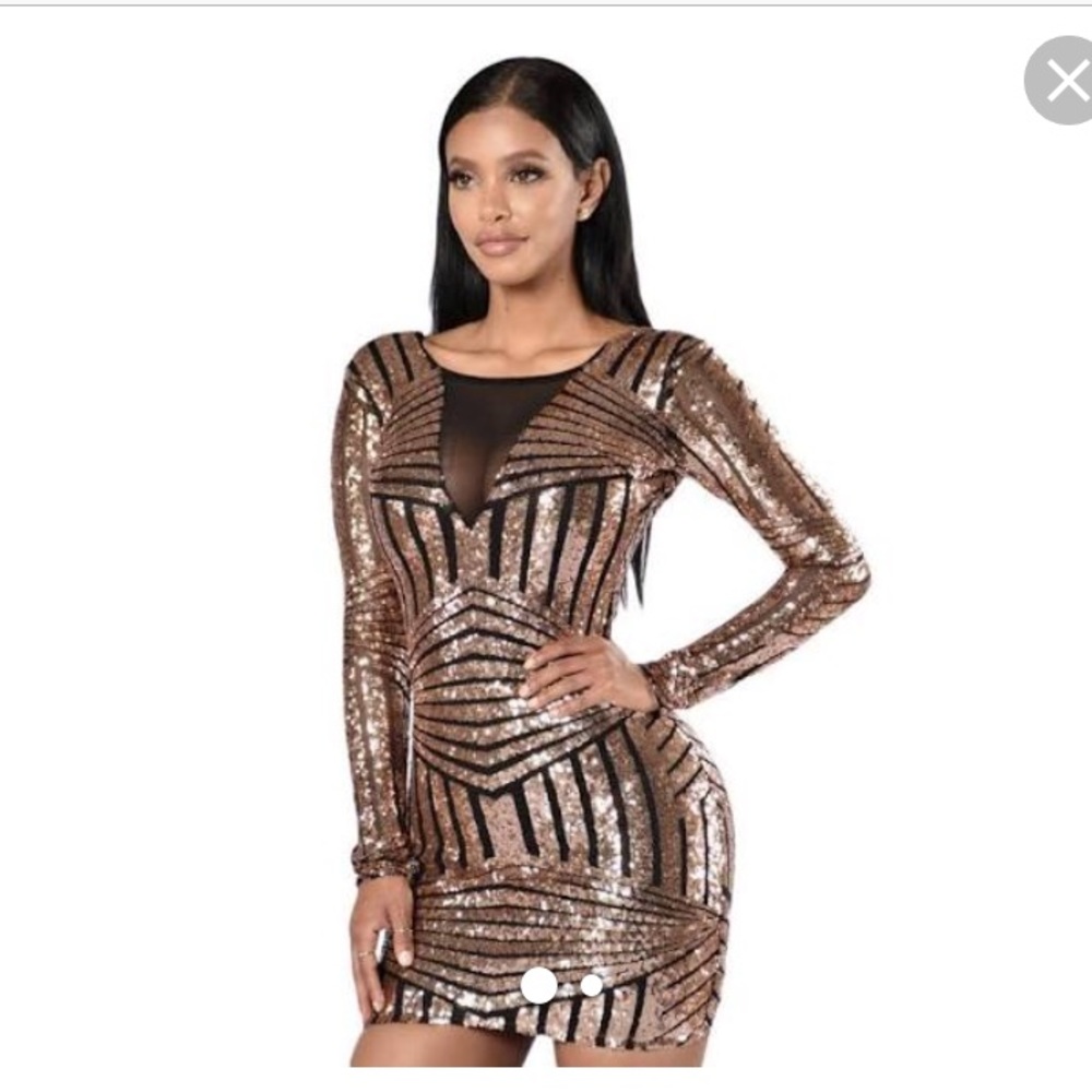 Rose gold sequin dress